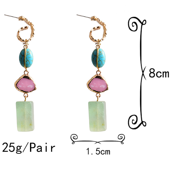 Fashion long stone earrings high quality jewelry