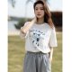 Women's Nostalgic Printed Round Neck Loose Short Sleeve T-shirt