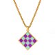 Sweet Square Clavicle Chain Drawing Board Color Matching Necklace Female