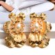European And American Style Fashion Earrings With Exaggerated Flowers And Symmetrical Metal