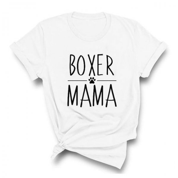 BOXER MAMA Fashion New Printed Letter Short Sleeve